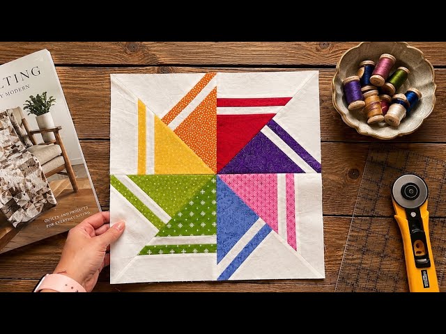 Easy & Beautiful Quilt Block – No Paper Piecing Needed ✨