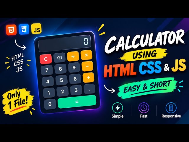 Build a Modern Calculator with HTML, CSS & JavaScript | Easy & Quick Project ⚡