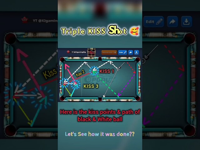 Triple KISS Shot #8ballpool #8bp #8ballpoollive #8ballpooltipsandtricks #8bplive #8bpgameplay