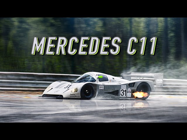 Onboard: Mercedes C11 on WET Spa - HQ V8 sound