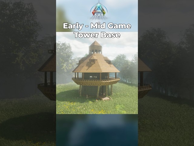 🦖Ark Survival Ascended Early-Late Game Tower Base🦕 #ark #gaming #arksurvivalevolved #dinosaur