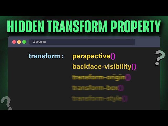 Hidden CSS Transform Properties Explained | 3D Effects with Pure CSS