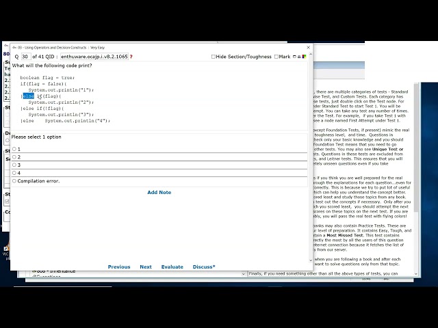 An if-else if-else statement.      (enthuware.ocajp.i.v8.2.1065)