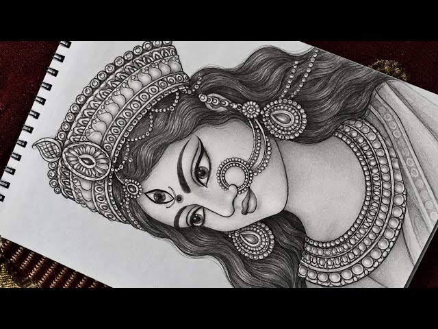 मां दुर्गा ड्राइंग