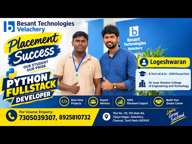 Best Fullstack Training institute in Chennai| Logeshwaran Success Story |Best IT Training institute
