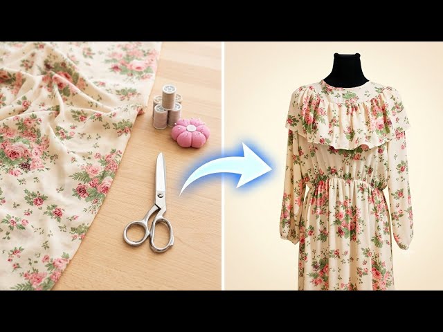 ​EASIEST DIY FLORAL DRESS! 🌸 | Sewing Tutorial Without Pattern
