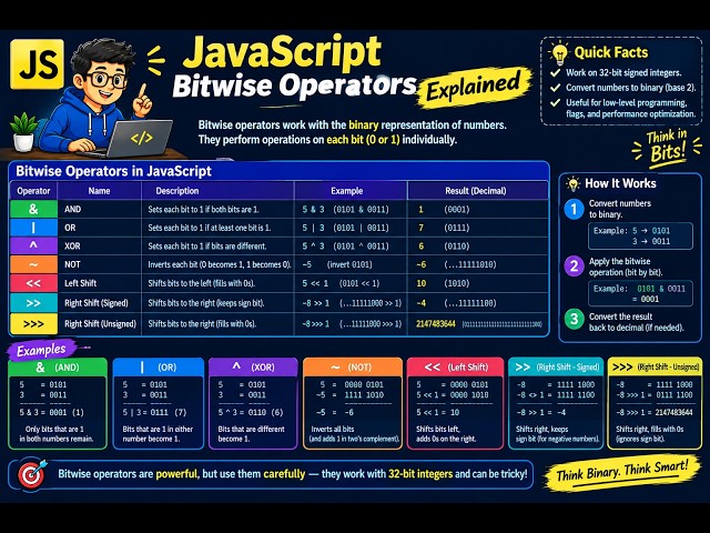 JavaScript Bitwise Operators Explained | JavaScript for Beginners #18