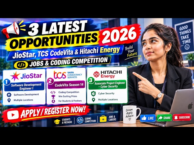 🔥5 LATEST JOB OPPORTUNITIES 2026 |Accenture, Nokia, Wipro, CGI  |Freshers & Experienced | Apply Now!