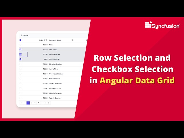 Row Selection and Checkbox Selection in Angular Data Grid