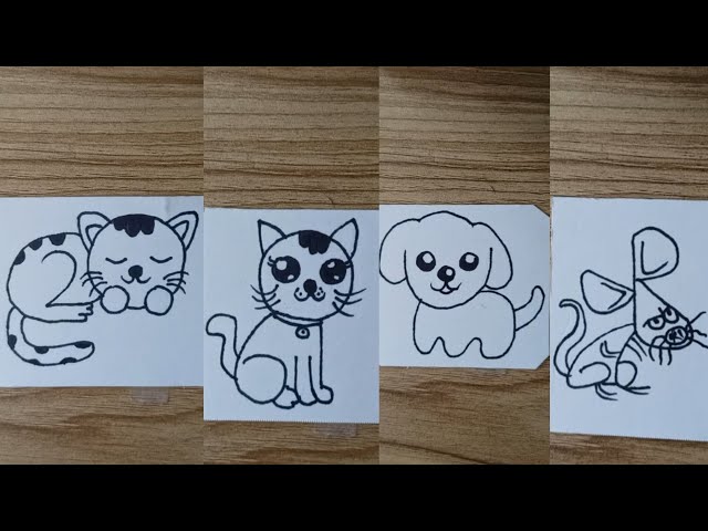 How to draw 4 animal step by step | Easy animal drawing for beginners