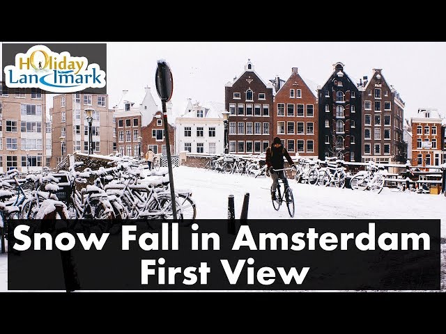 First View of Snow Fall in Amsterdam 2016