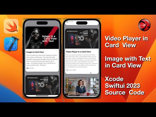 Video Player in Card View - SwiftUI Source Code by QD World Visit qdworld.com