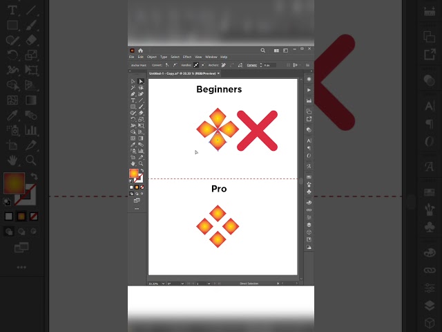Illustrator Hack: How Professionals Align Anchor Points Fast! #shorts #AdobeIllustrator