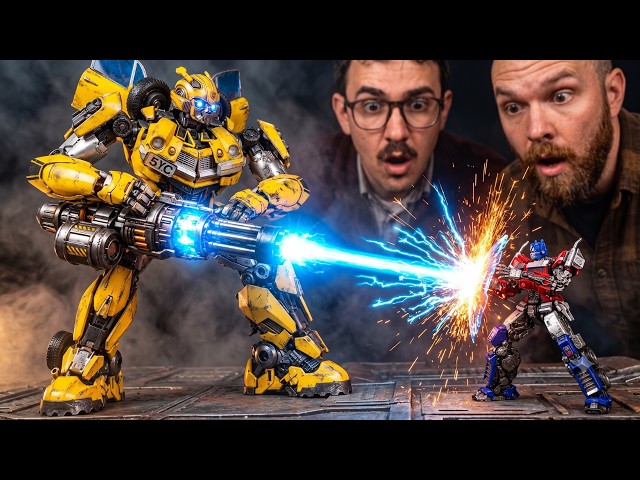 💯 Help! Miniature Optimus Prime vs. Giant Bumblebee — The Ultimate Transformers Showdown!