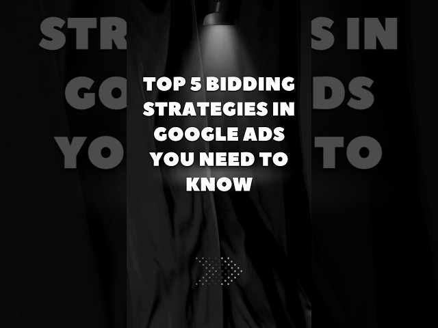 STOP Wasting Money! Top 5 Bidding Strategies In Google Ads (2025) #googleads