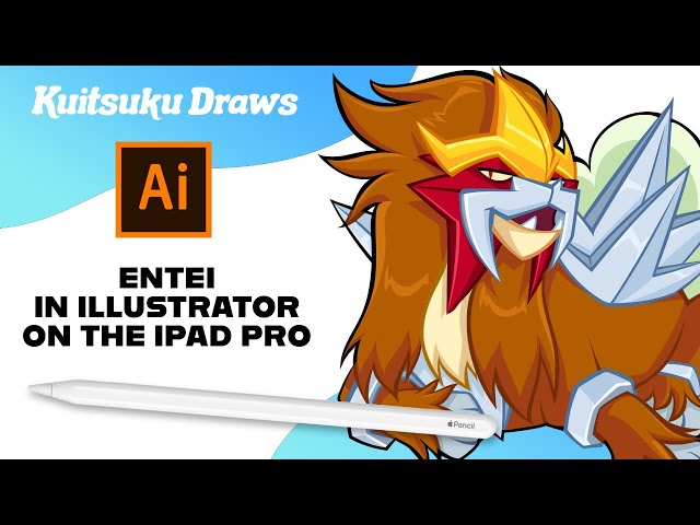 Kuitsuku Draws Entei in Illustrator on the IPad Pro