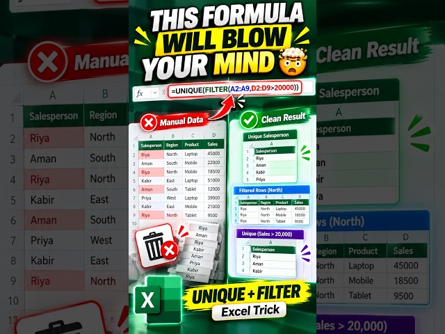 Stop Removing Duplicates Manually! UNIQUE + FILTER in Excel