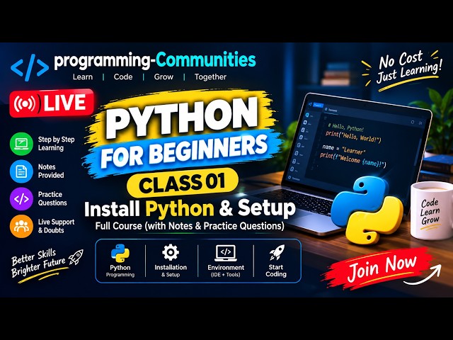 Learn Python from Scratch for Beginners | Install Python & Setup | Class 00 LIVE | Sir Khurram Jutt