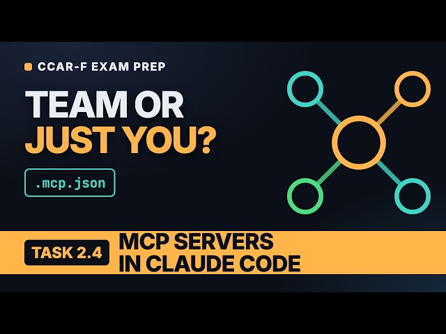Ep 11: Integrating MCP Servers into Claude Code | CCAR-F Task 2.4 – Claude Certified Architect Exam
