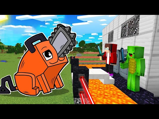 POCHITA Chainsaw Man vs The MOST Secure House Battle in Minecraft - Mikey and JJ (Maizen Parody)