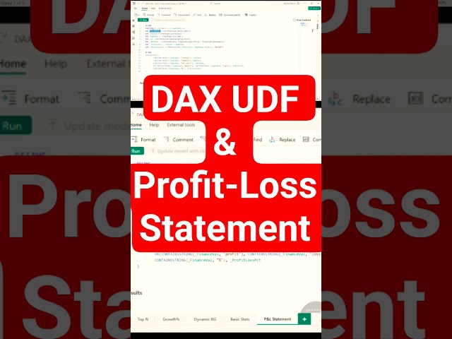 Create a Profit & Loss Statement in Power BI using DAX UDF #dax #udf #powerbi #powerbitutorial
