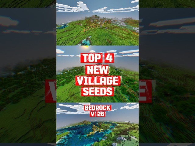 🌊🏡 TOP 4 Beautiful Village Seeds in Minecraft Bedrock 26! 😍✨ #minecraft