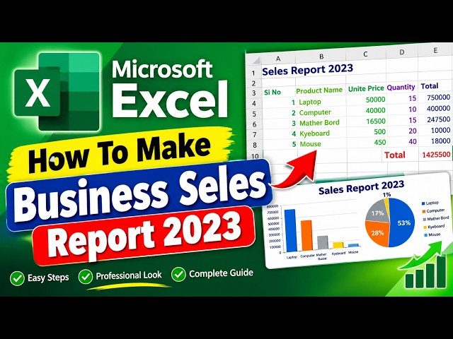 How To Make Microsoft Excel Business Seles Report 2023