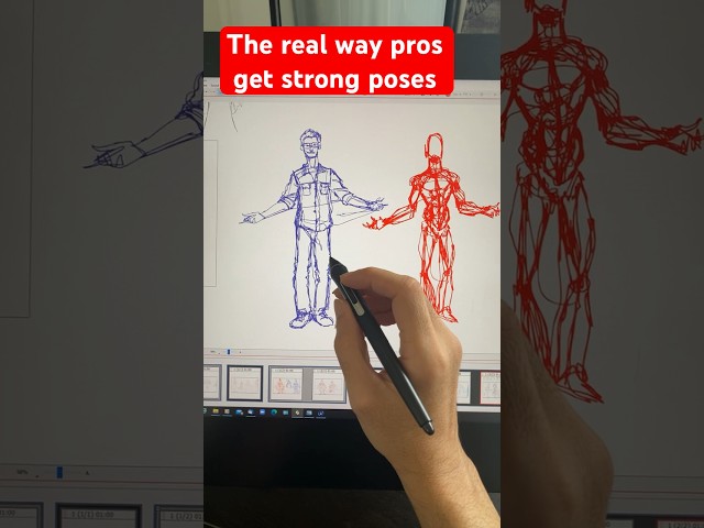 How pro Animators draw better cartoon poses #animation #animator #characterdesign #anime #drawing