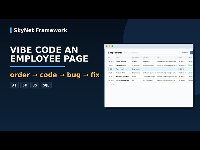 Vibe Coding a Real Employee Page with AI | ASP.NET Core + Plain JavaScript (SkyNet)