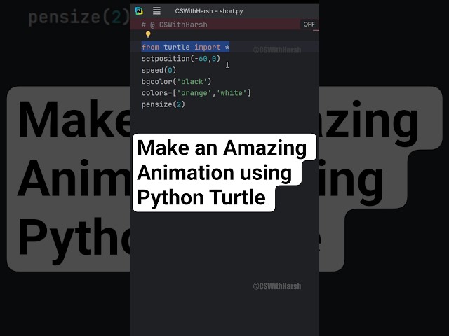 How to use Python Turtle Graphics to make awesome animations #cswithharsh #pythontutorial #python