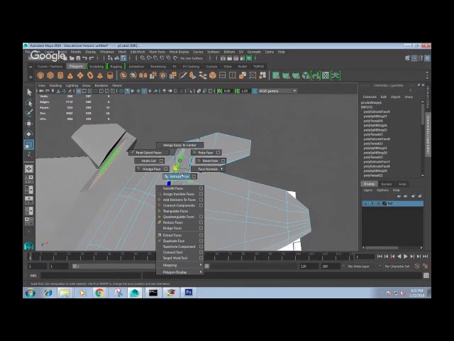 Blocking the modeling of the Lockheed F-22 Raptor in Maya