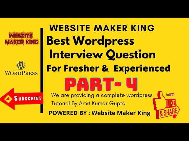 Best WordPress interview Question for Fresher & Experienced | WP interview Questions 2020 | Part - 4