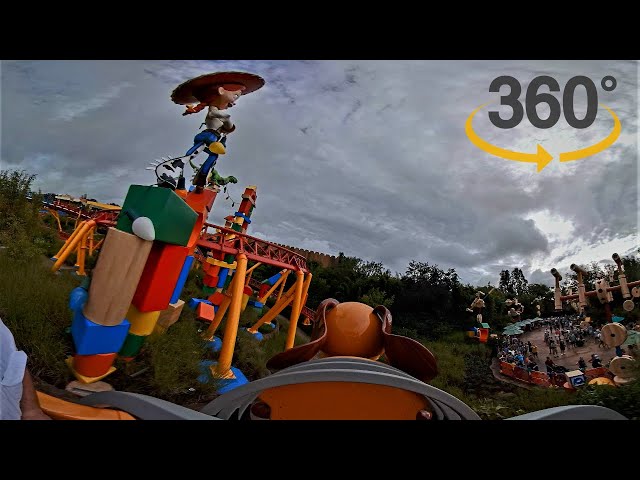 360 POV Front Row Slinky Dog Dash OPENING DAY with vloggers | Toy Story Land | Hollywood Studios