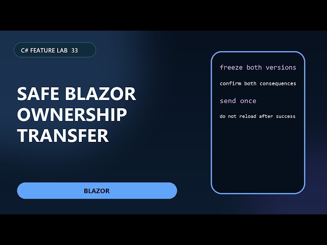 Transfer Workspace Ownership Safely from Blazor
