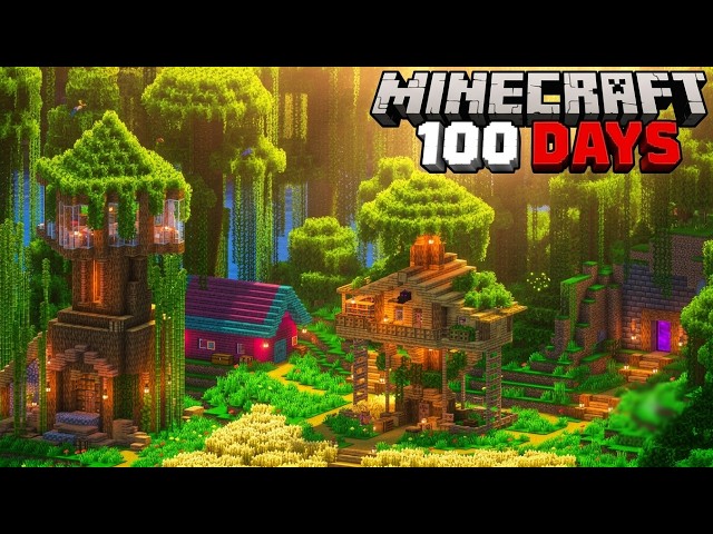 I Spent 100 Days Building a TreeHouse Village in Minecraft Survival