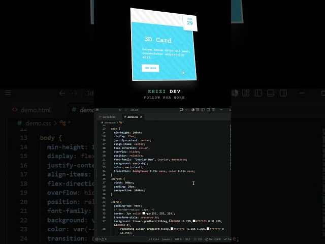 Stop Writing Boring CSS! Use This 3D Effect 🚀 #html #css #webdev