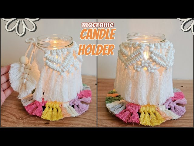 DIY Macrame Candle holder🪔 | step by step tutorial for beginners 