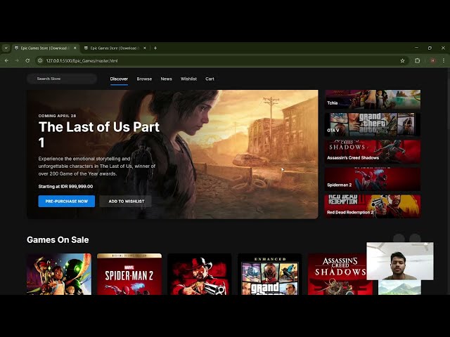 Epic Games Website Clone | HTML and CSS  Tutorial