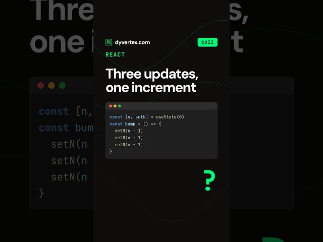 Three setState calls, one increment in React  #coding #javascript #webdev #react