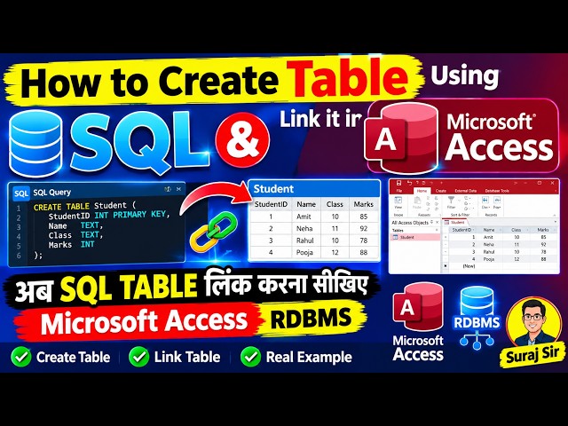 how to create SQL table and link it in Microsoft Access@COMPUTEREXCELSOLUTION #microsoft #access