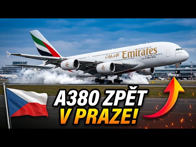 EMIRATES A380 JE ZPĚT V PRAZE! 😱