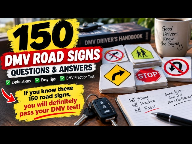 150 DMV Road Signs Questions & Answers | Explanations, Tips & DMV Practice Test