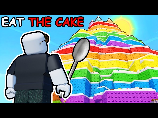 Eating THE ENTIRE Cake MOUNTAIN in Roblox...