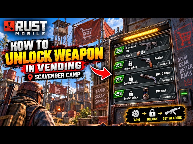 How to Unlock Weapons in Vending Machine | Rust Mobile Scavenger Camp Guide