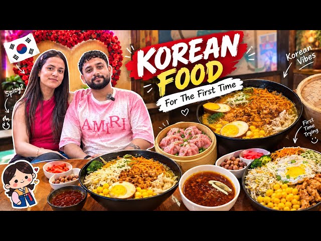 We Tried Korean Food for the First Time! 🇰🇷😍 | Pink Dumplings, Ramen & Bibimbap