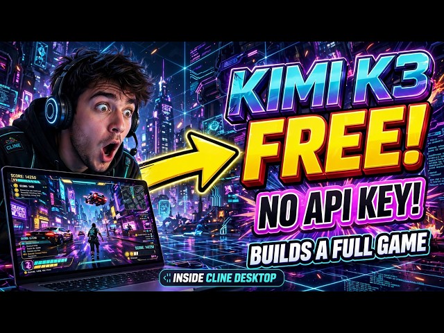 Kimi K3 is FREE Right Now! No API Key Needed - I Built a FULL Game in Cline Desktop