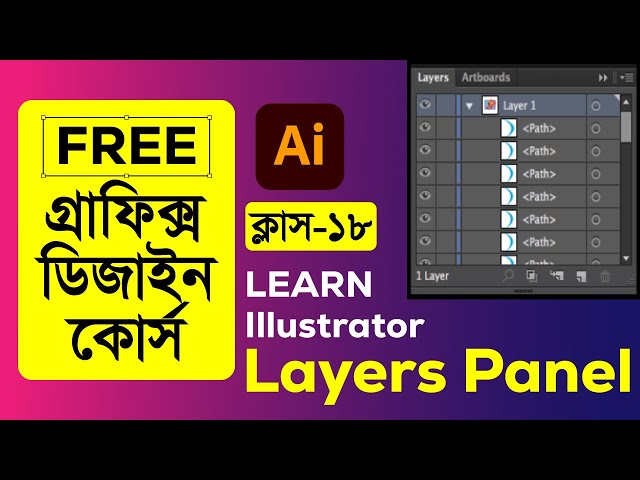 Adobe Illustrator Tutorial Bangla Basic To Advanced |  All About Layer Panel | Illustrator Course
