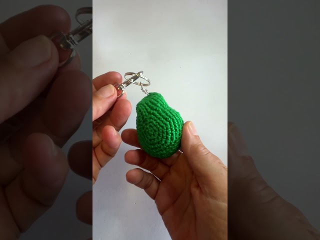 The Cutest Crochet Avocado Keychain! 🥑 #shorts
