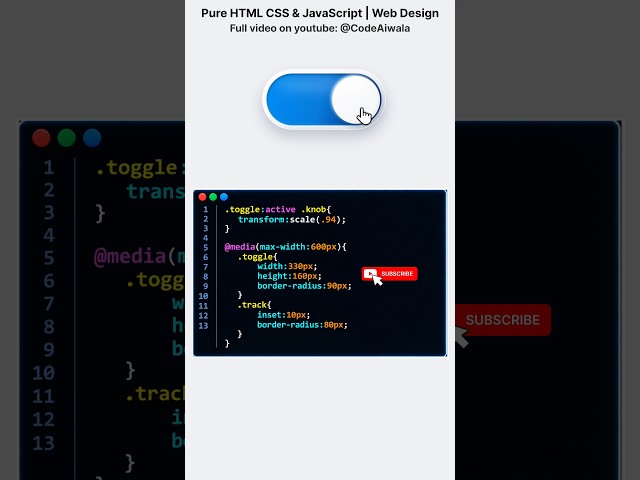 #development #code Premium Toggle Switch | HTML CSS JavaScript | Smooth Toggle Animation #java #uiux