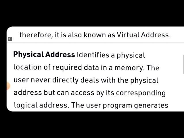 Logical and physical address space